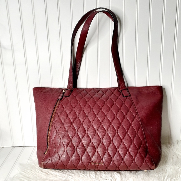 Vera Bradley Avery Claret Leather Tote - Picture 2 of 15